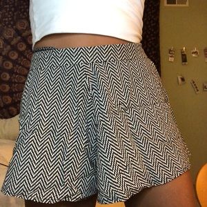 Black and white chevron shorts